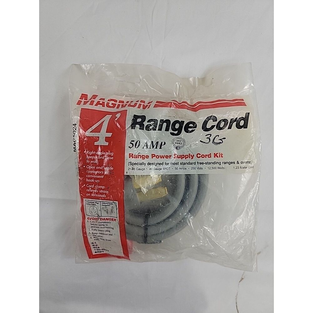 New Magnum 50 amp 4' Range Power Supply Cord‎ Kit, MAG5024.